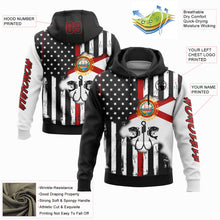 Laden Sie das Bild in den Galerie-Viewer, Custom Black Red-White 3D American Flag And Fish Hook Fishing Sports Pullover Sweatshirt Hoodie