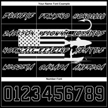 Загрузить изображение в средство просмотра галереи, Custom Black White 3D American Flag And Fish Hook Fishing Sports Pullover Sweatshirt Hoodie