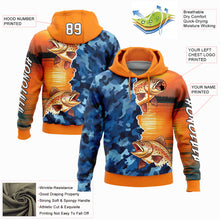 Загрузить изображение в средство просмотра галереи, Custom Bay Orange Camo-Black 3D Trout Fish Fishing Sports Pullover Sweatshirt Hoodie