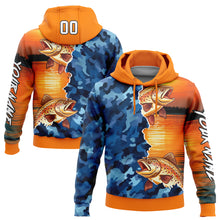 Загрузить изображение в средство просмотра галереи, Custom Bay Orange Camo-Black 3D Trout Fish Fishing Sports Pullover Sweatshirt Hoodie