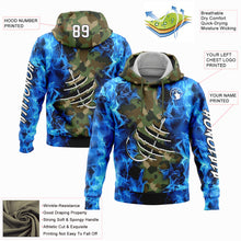 Загрузить изображение в средство просмотра галереи, Custom Camo White-Black 3D Flame And Fish Hook Fishing Sports Pullover Sweatshirt Salute To Service Hoodie