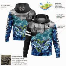 Загрузить изображение в средство просмотра галереи, Custom Black Camo-White 3D Largemouth Bass Fish Fishing Sports Pullover Sweatshirt Hoodie
