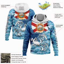 Загрузить изображение в средство просмотра галереи, Custom Lakes Blue White Black 3D New Hampshire Flag And Largemouth Bass Carp Fish Fishing Sports Pullover Sweatshirt Hoodie