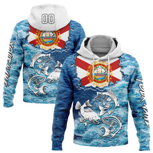 Загрузить изображение в средство просмотра галереи, Custom Lakes Blue White Black 3D New Hampshire Flag And Largemouth Bass Carp Fish Fishing Sports Pullover Sweatshirt Hoodie