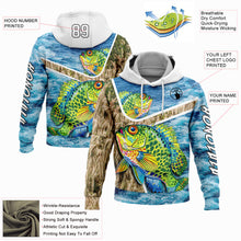 Загрузить изображение в средство просмотра галереи, Custom Lakes Blue White Black 3D Sea Waves And Bluegill Fish Fishing Sports Pullover Sweatshirt Hoodie