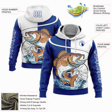 Charger l'image dans la galerie, Custom Thunder Blue White 3D Largemouth Bass Fish Fishing Sports Pullover Sweatshirt Hoodie