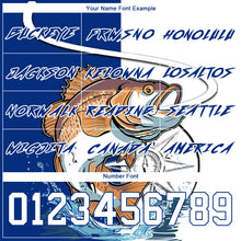 Charger l'image dans la galerie, Custom Thunder Blue White 3D Largemouth Bass Fish Fishing Sports Pullover Sweatshirt Hoodie