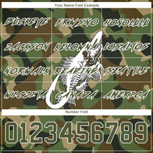 Laden Sie das Bild in den Galerie-Viewer, Custom Camo Olive-White 3D Fish Hook Skull Fishing Sports Pullover Sweatshirt Salute To Service Hoodie