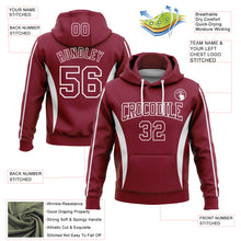 Charger l'image dans la galerie, Custom Stitched Crimson White 3D Pattern Design Color Blocking Stripe Sports Pullover Sweatshirt Hoodie