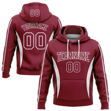 Charger l'image dans la galerie, Custom Stitched Crimson White 3D Pattern Design Color Blocking Stripe Sports Pullover Sweatshirt Hoodie