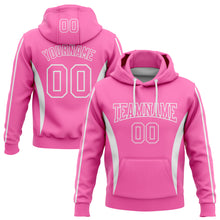 Charger l'image dans la galerie, Custom Stitched Pink White 3D Pattern Design Color Blocking Stripe Sports Pullover Sweatshirt Hoodie