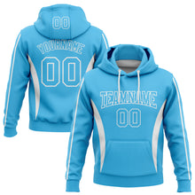 Загрузить изображение в средство просмотра галереи, Custom Stitched Sky Blue White 3D Pattern Design Color Blocking Stripe Sports Pullover Sweatshirt Hoodie