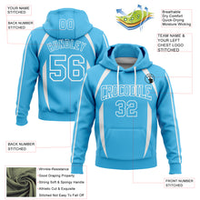 Charger l'image dans la galerie, Custom Stitched Sky Blue White 3D Pattern Design Contrast Color Stripe Sports Pullover Sweatshirt Hoodie