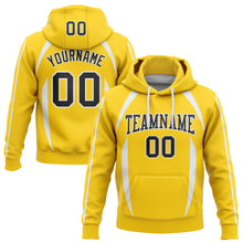 Load image into Gallery viewer, Custom Stitched Gold Black-White 3D Pattern Design Contrast Color Stripe Sports Pullover Sweatshirt Hoodie