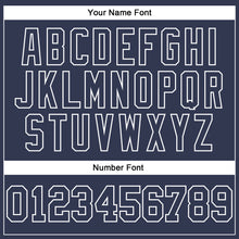 Load image into Gallery viewer, Custom Stitched Navy White 3D Pattern Design Contrast Color Stripe Sports Pullover Sweatshirt Hoodie