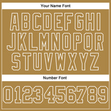 Load image into Gallery viewer, Custom Stitched Old Gold White 3D Pattern Design Contrast Color Stripe Sports Pullover Sweatshirt Hoodie