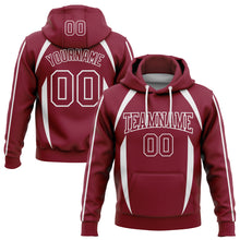 Charger l'image dans la galerie, Custom Stitched Crimson White 3D Pattern Design Contrast Color Stripe Sports Pullover Sweatshirt Hoodie