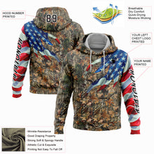 Charger l'image dans la galerie, Custom Camo Black-White 3D American Flag Hunting Sports Pullover Sweatshirt Hoodie