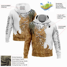 Charger l'image dans la galerie, Custom White Black-Old Gold 3D Deer Hunting Sports Pullover Sweatshirt Hoodie