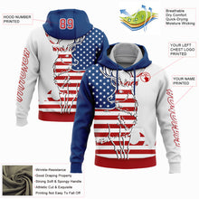 Charger l'image dans la galerie, Custom White Red-US Navy Blue 3D American Flag And Deer Hunting Sports Pullover Sweatshirt Hoodie