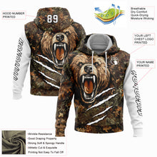 Charger l'image dans la galerie, Custom Camo Black-White 3D Bear Hunting Sports Pullover Sweatshirt Hoodie