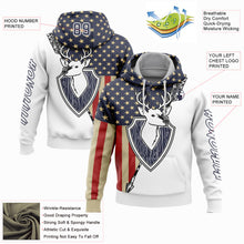 Charger l'image dans la galerie, Custom White Navy 3D American Flag And Deer Hunting Sports Pullover Sweatshirt Hoodie