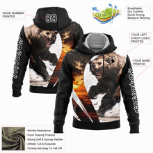 Charger l'image dans la galerie, Custom Black White 3D Bear Hunting Sports Pullover Sweatshirt Hoodie