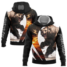 Charger l'image dans la galerie, Custom Black White 3D Bear Hunting Sports Pullover Sweatshirt Hoodie