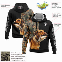Laden Sie das Bild in den Galerie-Viewer, Custom Black White 3D Pheasant Hunting With Dog Sports Pullover Sweatshirt Hoodie
