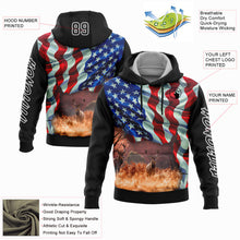 Charger l'image dans la galerie, Custom Black White 3D American Flag And Deer Hunting Sports Pullover Sweatshirt Hoodie