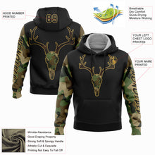 Charger l'image dans la galerie, Custom Black Cmao-Old Gold 3D Deer Hunting Sports Pullover Sweatshirt Hoodie