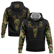 Charger l'image dans la galerie, Custom Black Cmao-Old Gold 3D Deer Hunting Sports Pullover Sweatshirt Hoodie