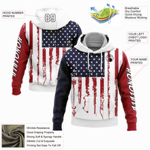 Charger l'image dans la galerie, Custom Navy Red-Black 3D American Flag And Hunting Tools Sports Pullover Sweatshirt Hoodie