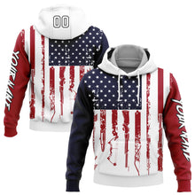 Charger l'image dans la galerie, Custom Navy Red-Black 3D American Flag And Hunting Tools Sports Pullover Sweatshirt Hoodie