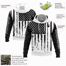 Charger l'image dans la galerie, Custom Black White 3D American Flag And Hunting Tools Sports Pullover Sweatshirt Hoodie