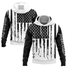 Charger l'image dans la galerie, Custom Black White 3D American Flag And Hunting Tools Sports Pullover Sweatshirt Hoodie