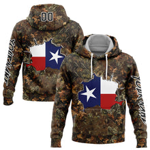 Charger l'image dans la galerie, Custom Camo Black-White 3D Texas Flag And Hunting Sports Pullover Sweatshirt Hoodie