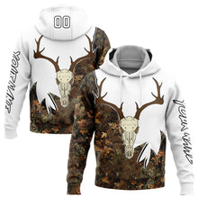 Charger l'image dans la galerie, Custom White Black-Camo 3D Deer Skull Hunting Sports Pullover Sweatshirt Hoodie
