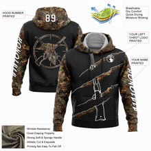 Laden Sie das Bild in den Galerie-Viewer, Custom Black White-Camo 3D Duck Gun Hunting Sports Pullover Sweatshirt Hoodie