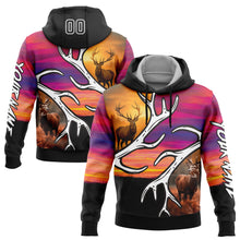 Загрузить изображение в средство просмотра галереи, Custom Black White 3D Deer Hunting Sports Pullover Sweatshirt Hoodie