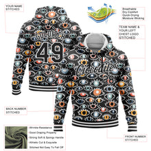 Laden Sie das Bild in den Galerie-Viewer, Custom Stitched Black White 3D Pattern Design Evil Eyes Sports Pullover Sweatshirt Hoodie
