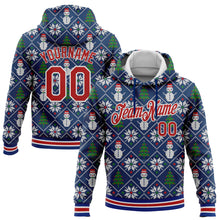 Загрузить изображение в средство просмотра галереи, Custom Stitched Royal Red-White 3D Christmas Sports Pullover Sweatshirt Hoodie