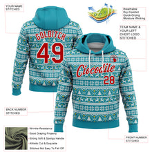 Загрузить изображение в средство просмотра галереи, Custom Stitched Midnight Green Red-White 3D Christmas Sports Pullover Sweatshirt Hoodie