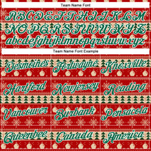 Загрузить изображение в средство просмотра галереи, Custom Stitched Red Kelly Green-White 3D Christmas Sports Pullover Sweatshirt Hoodie