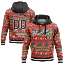 Загрузить изображение в средство просмотра галереи, Custom Stitched Red Black-White 3D Christmas Sports Pullover Sweatshirt Hoodie