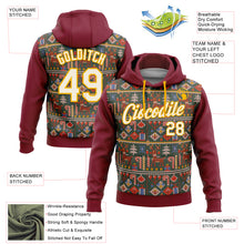 Загрузить изображение в средство просмотра галереи, Custom Stitched Crimson Cream-Gold 3D Christmas Sports Pullover Sweatshirt Hoodie