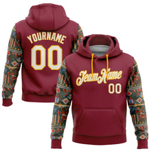 Загрузить изображение в средство просмотра галереи, Custom Stitched Crimson Cream-Gold 3D Christmas Sports Pullover Sweatshirt Hoodie