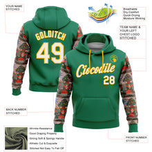 Загрузить изображение в средство просмотра галереи, Custom Stitched Kelly Green Cream-Gold 3D Christmas Sports Pullover Sweatshirt Hoodie