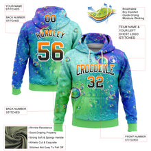 Charger l'image dans la galerie, Custom Stitched Thunder Blue Bay Orange Black-Neon Green Fade 3D Pattern Design Colorful Bubbles Sports Pullover Sweatshirt Hoodie