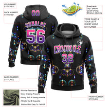 Charger l'image dans la galerie, Custom Stitched Black Pink-Purple Fade 3D Pattern Design Colorful Bubbles Sports Pullover Sweatshirt Hoodie